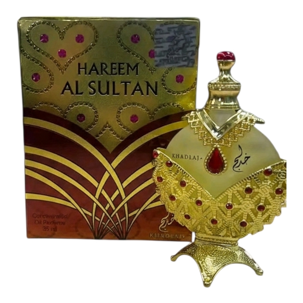 Hareem Al Sultan Perfume with Gold and Red Accents 35ml